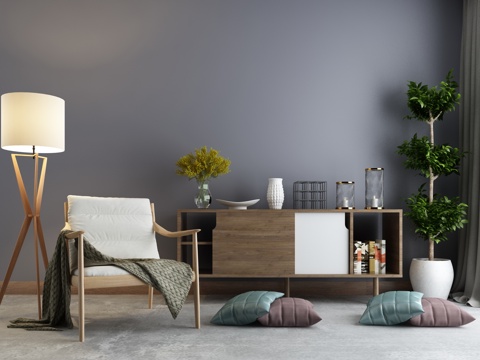  现代电视柜组合3d模型 