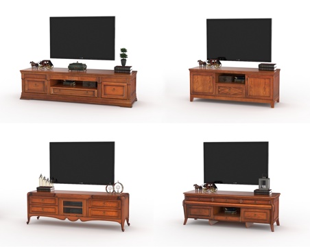  美式田园电视柜组合3d模型 