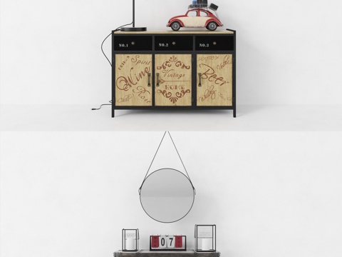  经典欧式墙柜 边柜 玄关柜 柜子 摆件 陈设品 装饰品3d模型 