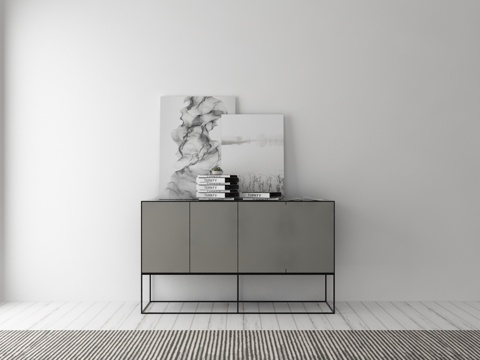  现代装饰柜摆件组合3d模型 