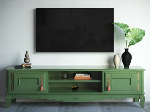  电视柜 摆件组合3d模型 