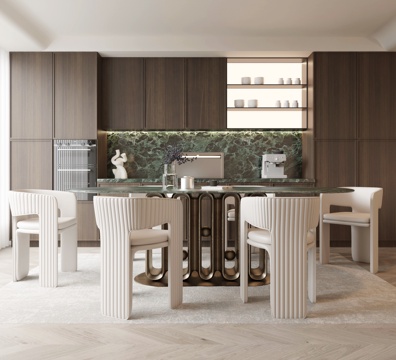  现代餐厅3d模型 