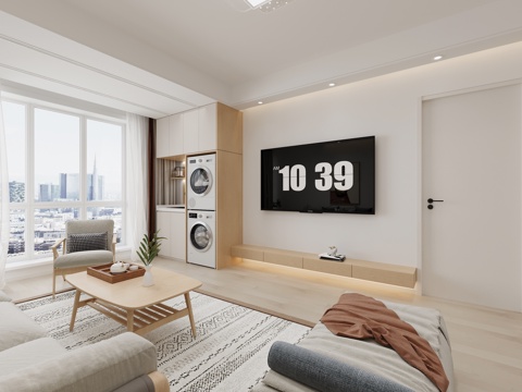  现代客餐厅3d模型 