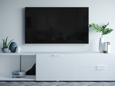  北欧电视柜 摆件组合3d模型 