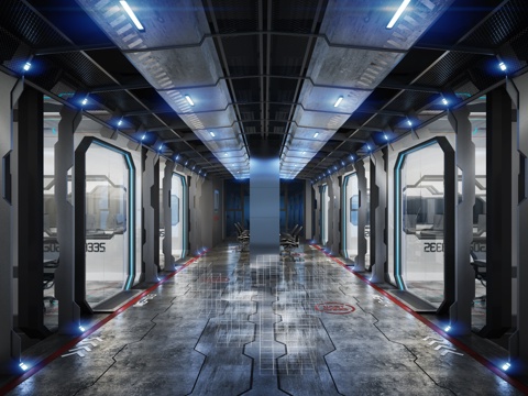  现代网咖 网吧 电竞 娱乐场所3d模型 