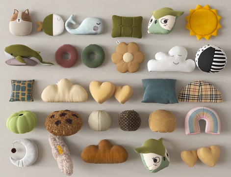  抱枕 靠枕 腰枕 枕头su模型 