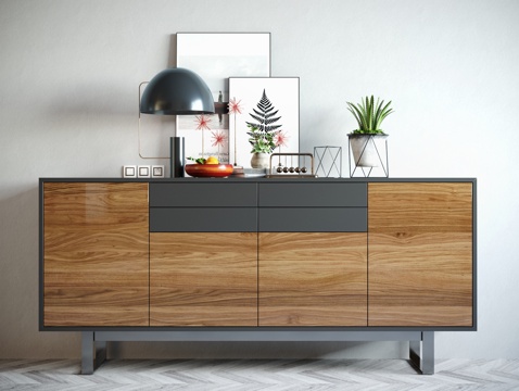  现代简约 装饰柜 摆件组合3d模型 