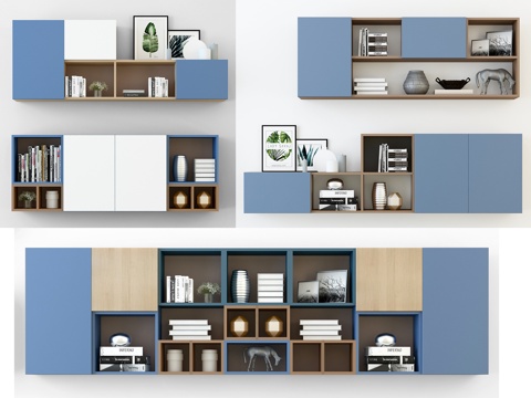  北欧装饰柜 边柜 鞋柜 书柜3d模型 