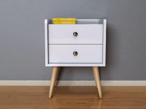  现代床头柜 现代床头柜 闹钟 书籍3d模型 