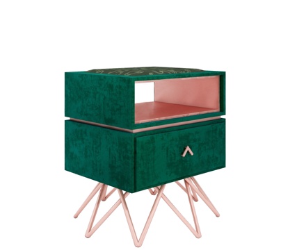  北欧绿色床头柜3d模型 