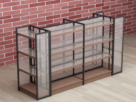  烟酒店玻璃层板红酒白酒葡萄酒柜3d模型 