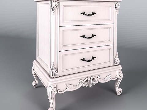  欧式古典床头柜3d模型 