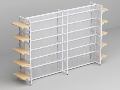  超市便利店挂件挂钩货架3d模型 