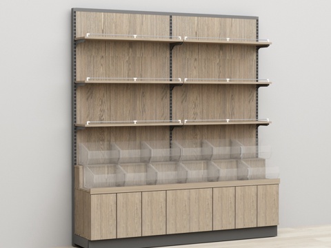  散称零食店单面货架3d模型 