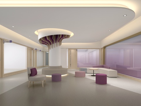  医院候诊大厅 医院候诊大厅 等候区 椅子  医院候诊大厅3d模型 