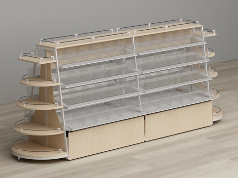  梯形零食店货架3d模型 