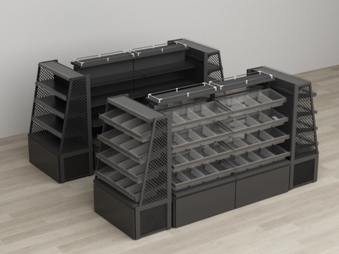  散称零食店货架3d模型 