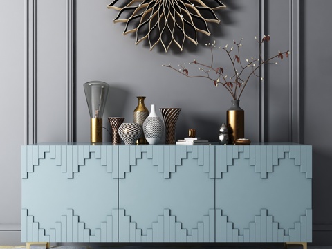  现代电视柜 边柜 饰品3d模型 