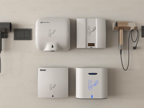  烘手机 干手器 吹风机su模型 