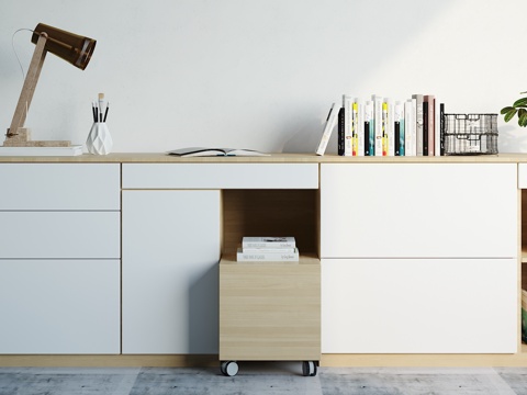  北欧收纳柜 摆件组合3d模型 