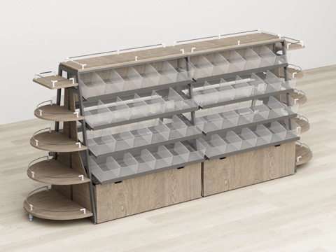  梯形零食店货架3d模型 