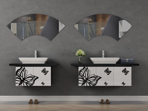  现代浴室柜组合3d模型 