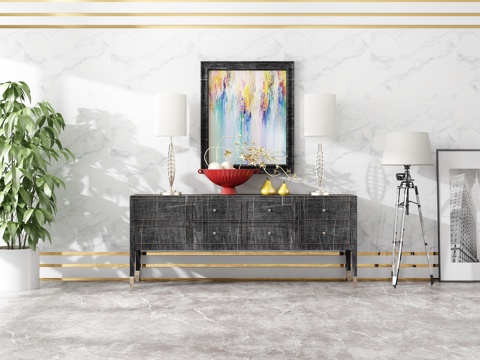  现代电视柜 玄关柜组合3d模型 