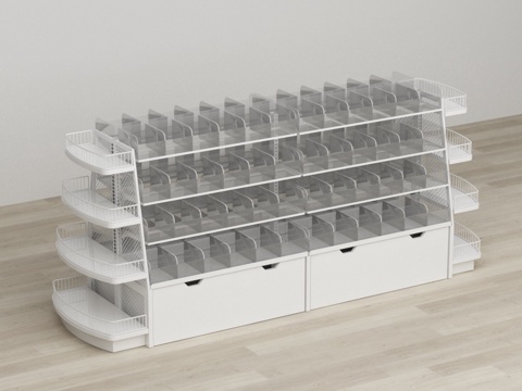  散称零食透明盒子赵一鸣中岛货架3d模型 