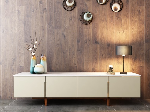  现代简约电视柜饰品墙饰模型3d模型 