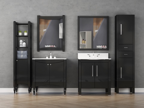  现代浴室柜组合3d模型 