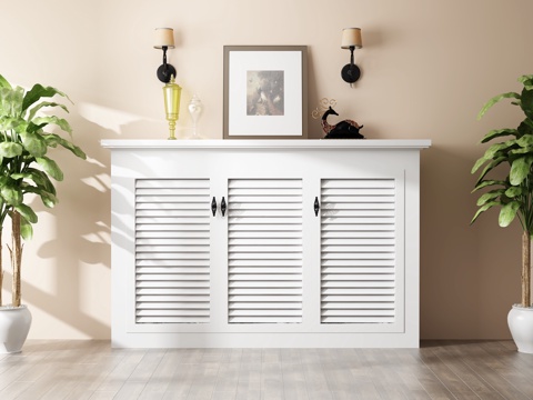  现代美式玄关柜 绿植 盆栽3d模型 