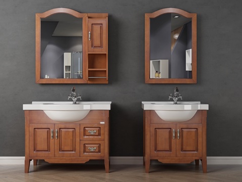  欧式简约浴室柜组合3d模型 