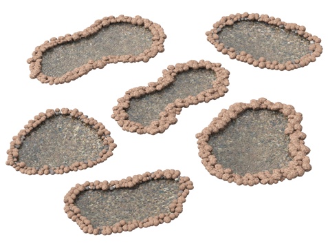  现代鱼塘水池 水池景观 石头水景3d模型 