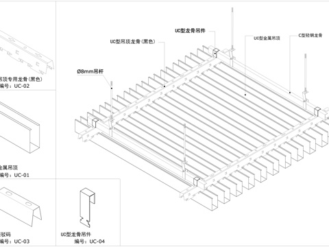  普通方通(u型）cad施工图 