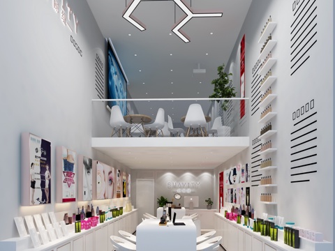  现代美容院 美容院3d模型 