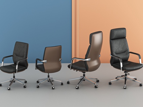  现代办公椅 班椅 班前椅 转椅 老板椅 皮椅 职员椅 员工椅3d模型 