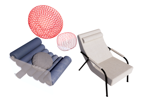  现代 躺椅 休闲椅 木椅 皮椅 布椅su模型 