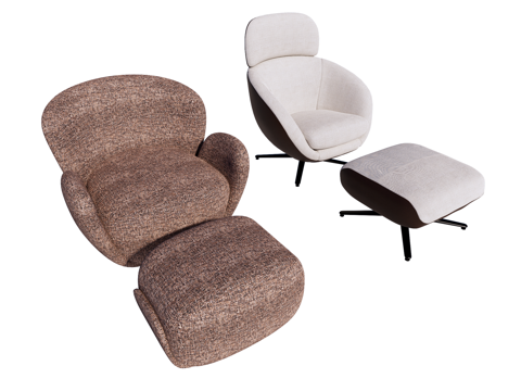  现代 躺椅 休闲椅 皮椅 布椅su模型 