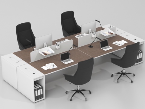  办公桌椅 工位 岗位 职员桌3d模型 