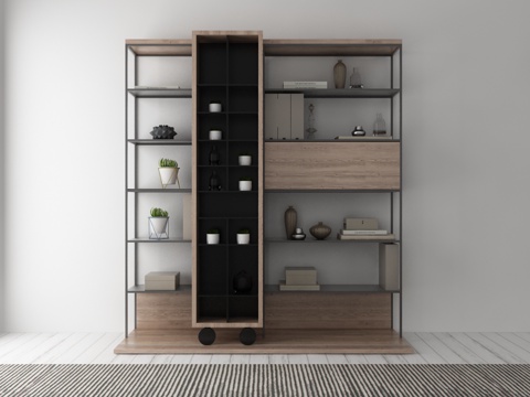  新中式装饰柜摆件3d模型 