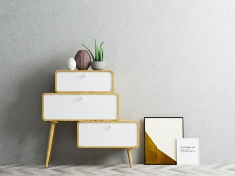  北欧边柜装饰柜3d模型 