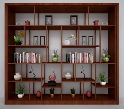  中式博古架 装饰柜 展架3d模型 