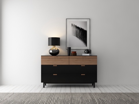  现代装饰柜摆件组合3d模型 