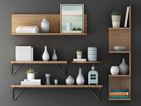  现代装饰架摆件3d模型 