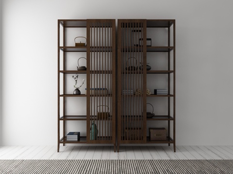  中式装饰柜摆件3d模型 