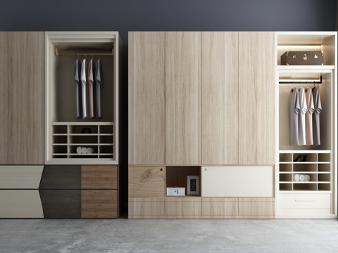  新中式衣柜装饰柜组合3d模型 