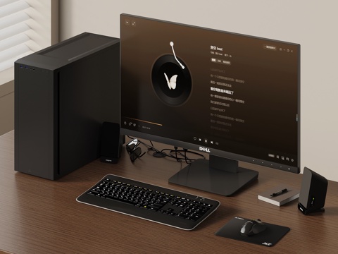  电脑 台式电脑3d模型 