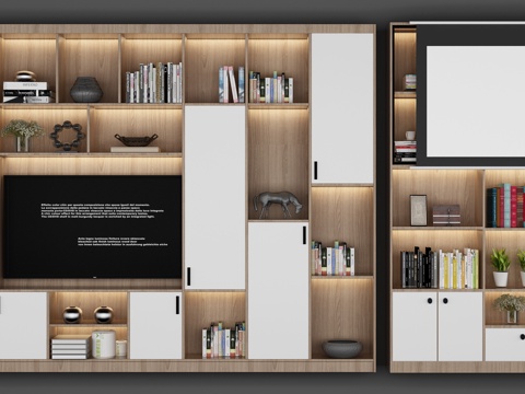  现代北欧电视柜组合3d模型 