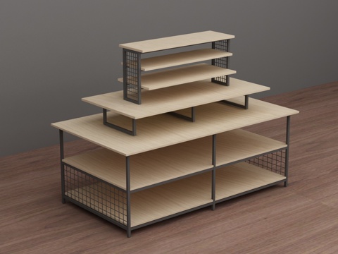  超市文具店饰品店展示货架流水台3d模型 