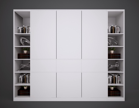  现代衣柜 现代书柜 北欧衣柜 北欧书柜3d模型 